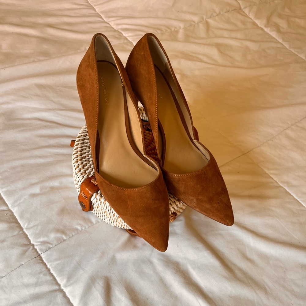 Ann Taylor Brown Suede Heels